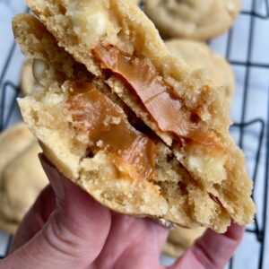 White Chocolate Caramel Cookies